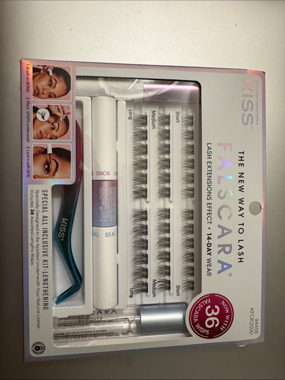 Kiss Falscara Lash Extension Effect Kit - Black with Pink Accents